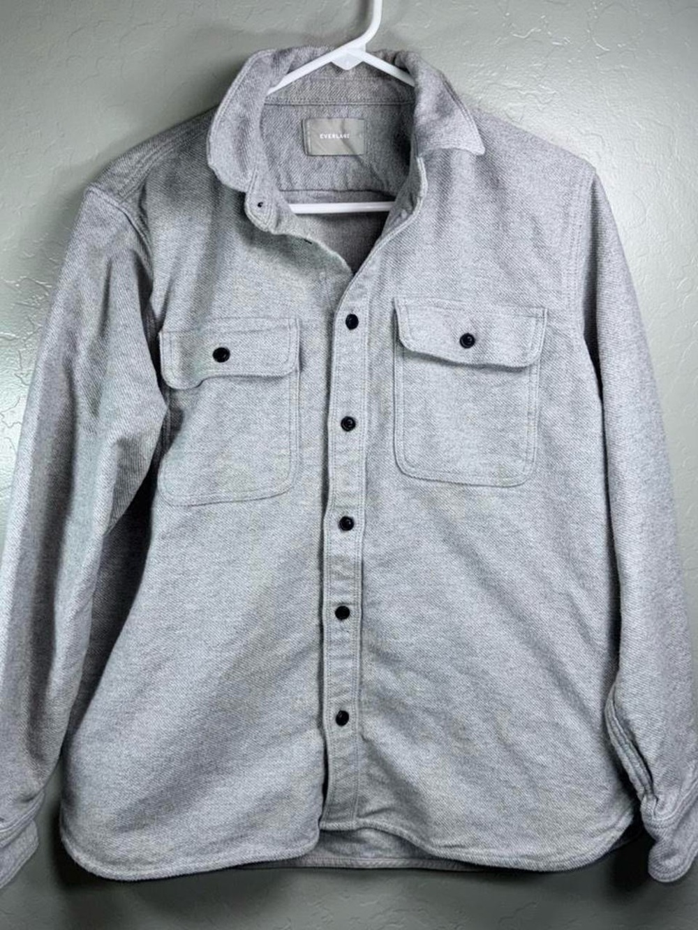Everlane Gray Heavyweight Flannel Button Down Shirt Jacket Size L